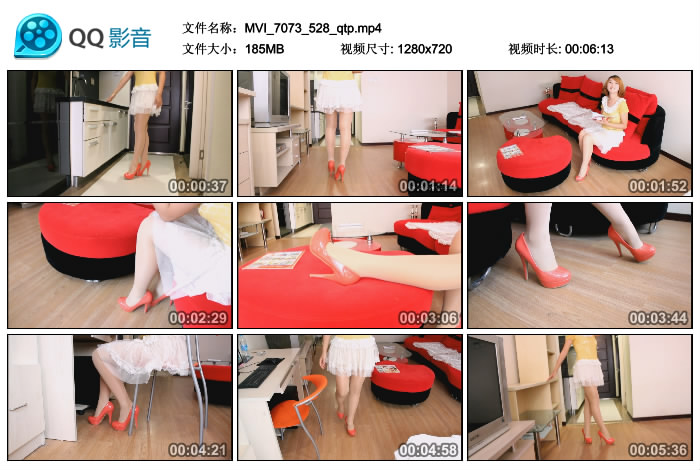 细高跟 高跟鞋视频(HD) No.528 Lily 亮橙色黄底细高跟视频 [Mp4/185MB]