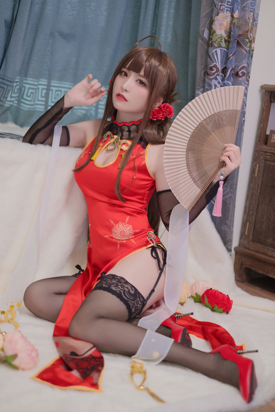 Coser星野saori - DSR-50 红牡丹 [10P-136MB]