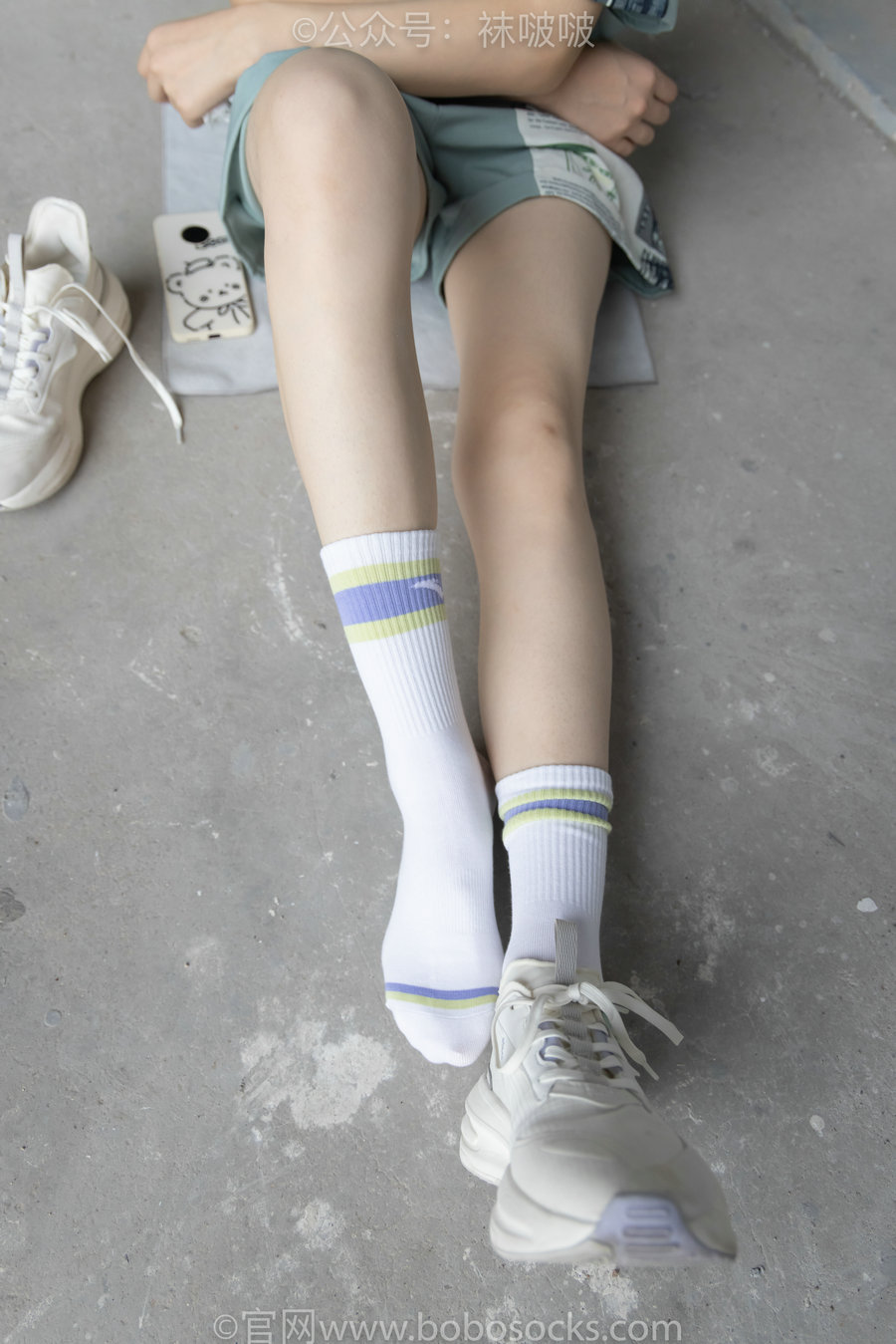 BoBoSocks袜啵啵 No.025 熊熊-安踏运动鞋、白色棉袜、裸足 [146P1V-5.23GB]