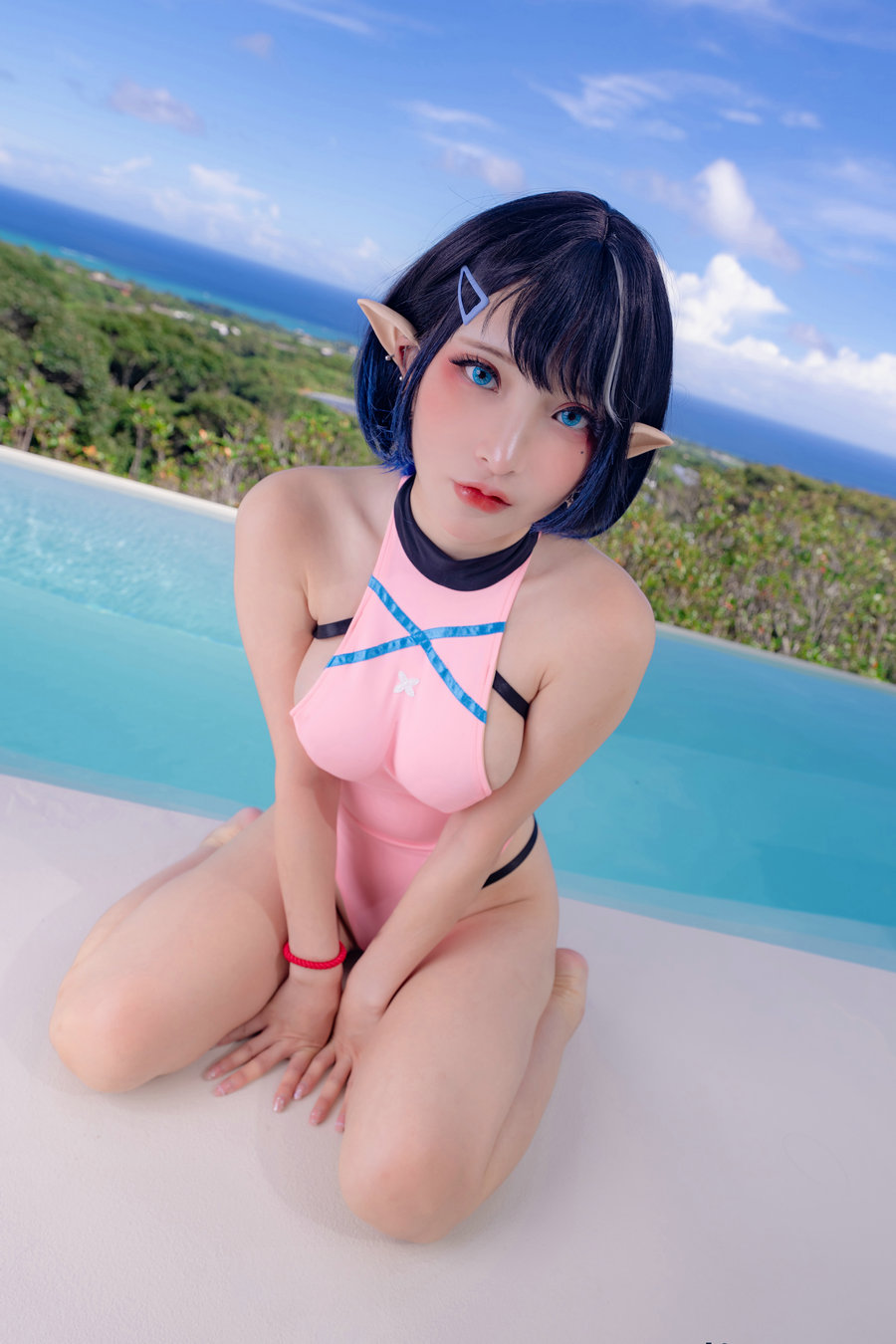 [Fantasy Factory] 小丁Cosplay写真 - 粉色精灵泳衣 [44P-617MB]