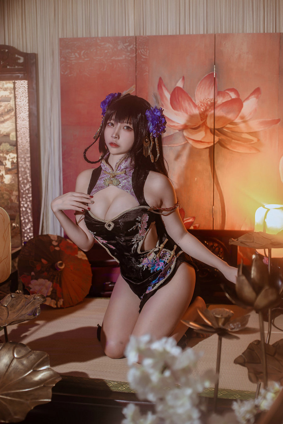 人气Coser二佐Nisa - 碧蓝航线 比叡鲟旗袍 [24P-368MB]