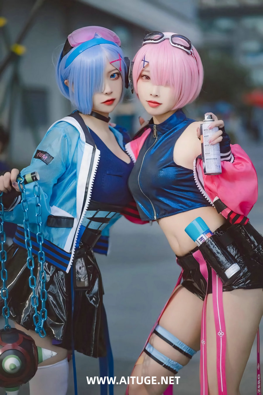 人气Coser二佐Nisa & 宫本桜 - 蕾姆&拉姆 霓虹都市  [19P-250MB]