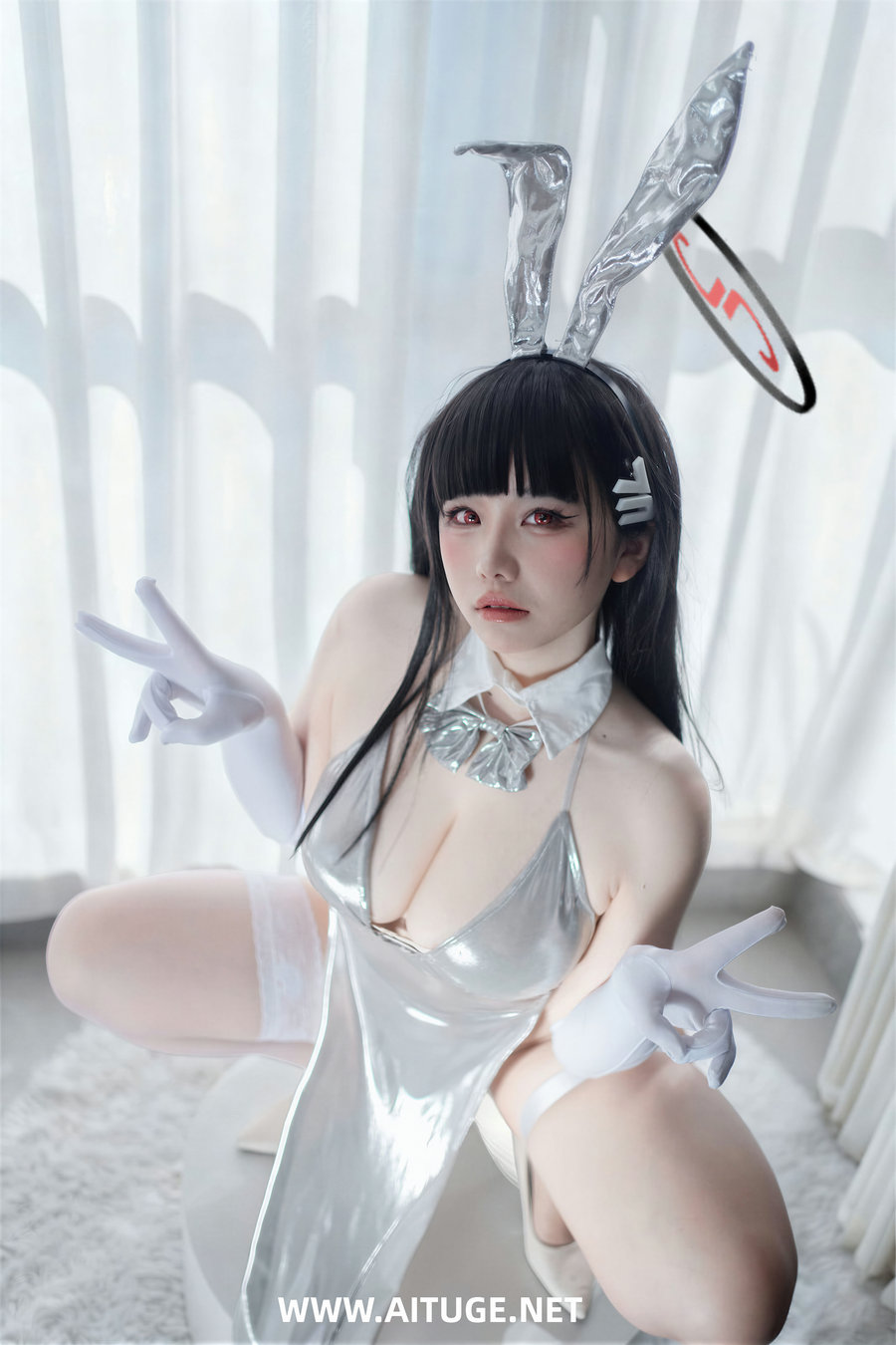 阿半今天很开心 - 蔚蓝档案 调月莉音 银色长裙 [102P3V-1.24GB]