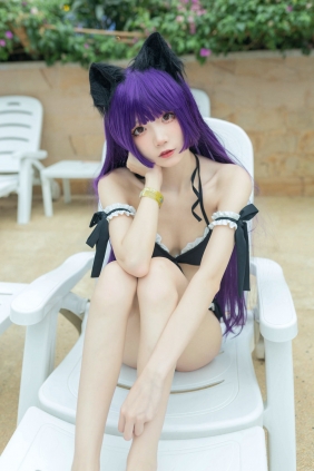 清纯少女五更百鬼 - 黑猫泳装 [12P-23MB]