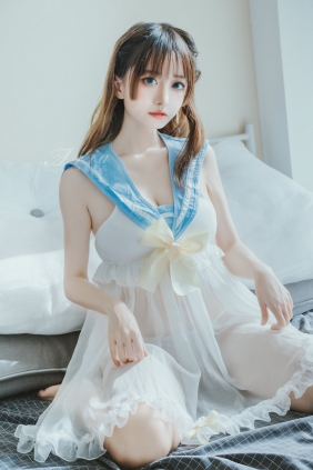 神本无尾_Aria - 蓝色睡裙 [16P-69MB]